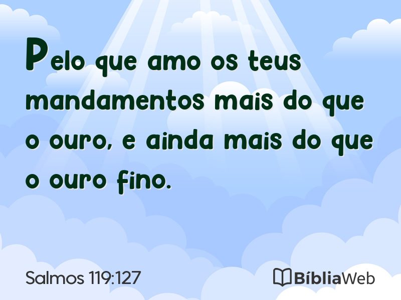 Salmos 119:127 em imagem para compartilhar