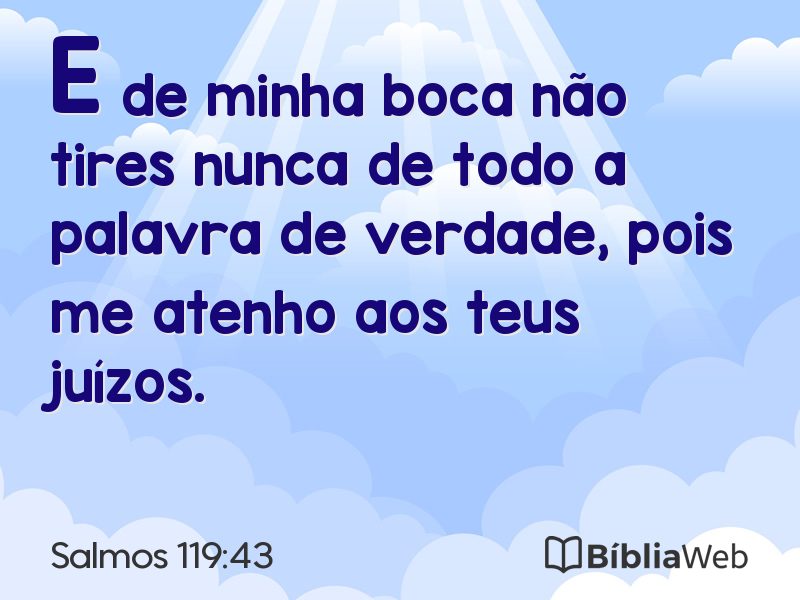 Salmos 119:43 em imagem para compartilhar