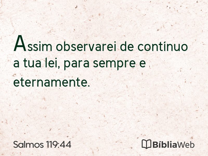 Salmos 119:44 em imagem para compartilhar