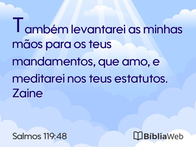 Salmos 119:48 em imagem para compartilhar
