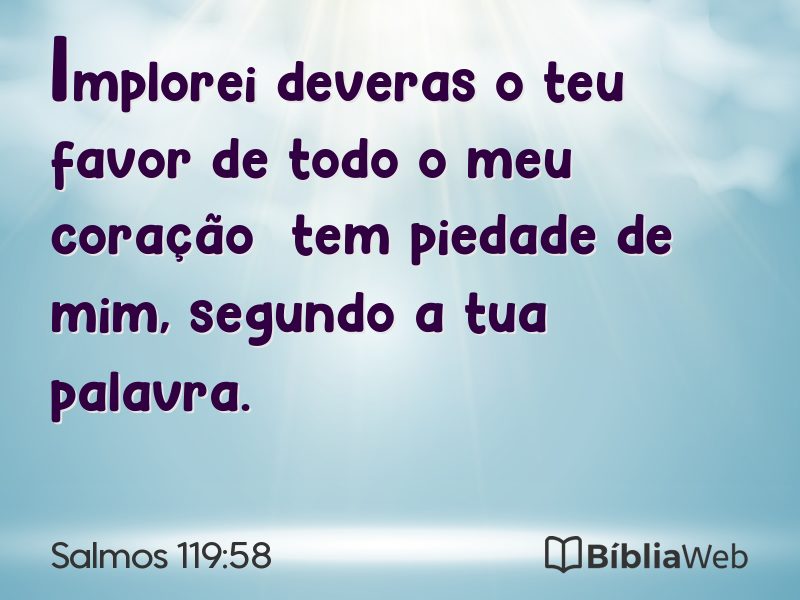 Salmos 119:58 em imagem para compartilhar
