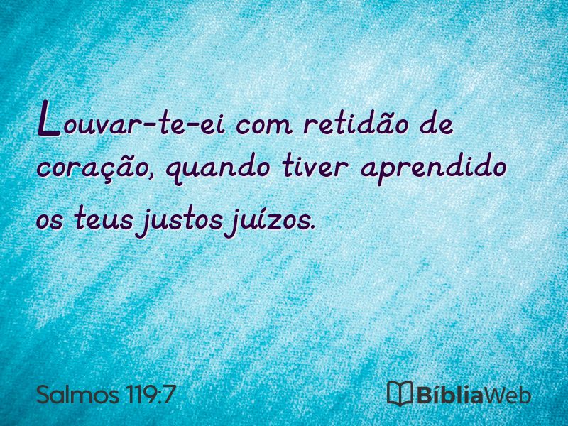 Salmos 119:7 em imagem para compartilhar