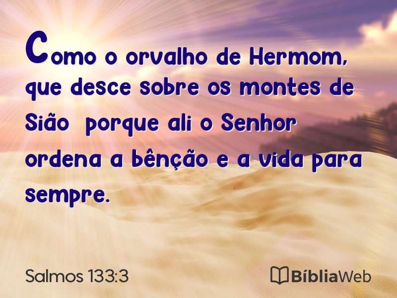Salmos 133:3 em imagem para compartilhar