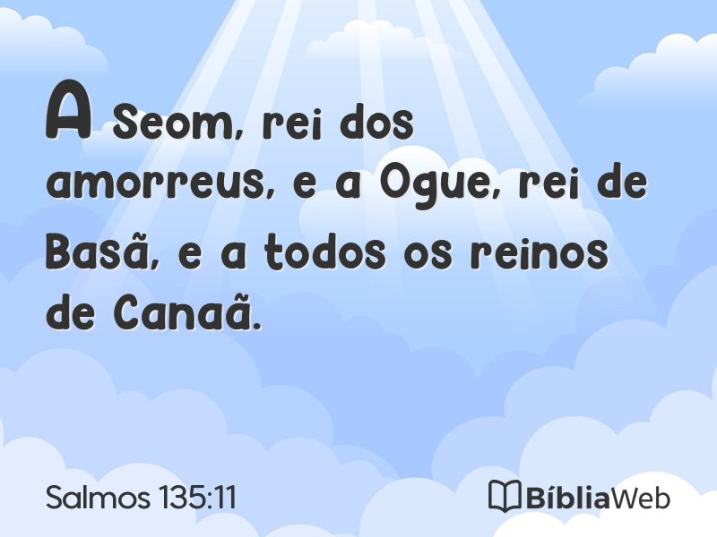 Salmos 135:11 em imagem para compartilhar