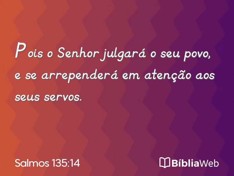 Salmos 135:14 em imagem para compartilhar