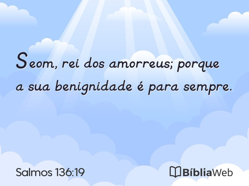 Salmos 136:19 em imagem para compartilhar