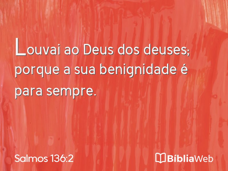 Salmos 136:2 em imagem para compartilhar