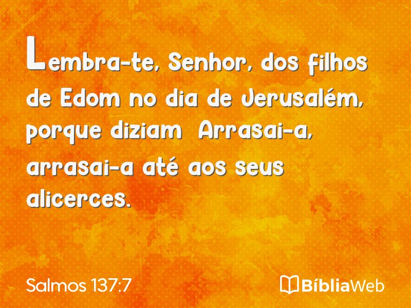 Salmos 137:7 em imagem para compartilhar