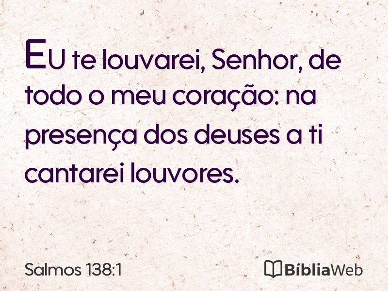 Salmos 138:1 em imagem para compartilhar