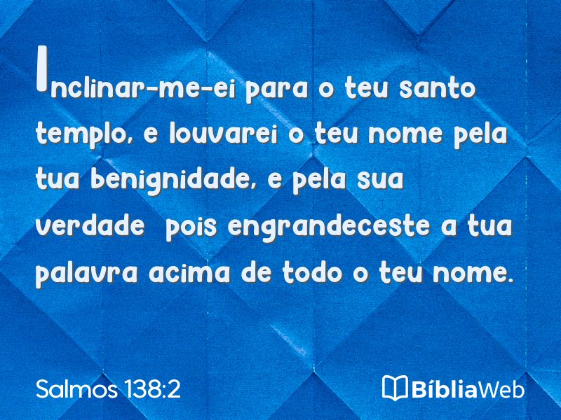 Salmos 138:2 em imagem para compartilhar