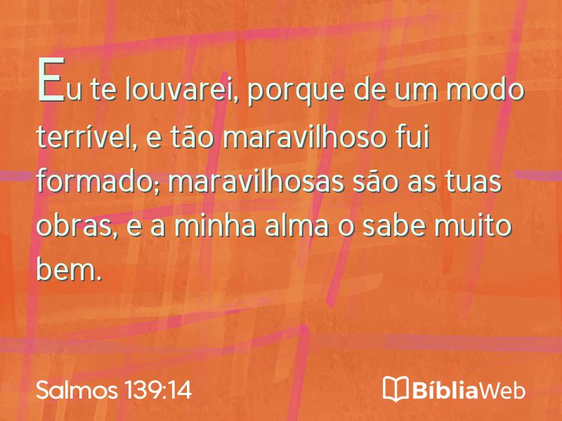 Salmos 139:14 em imagem para compartilhar