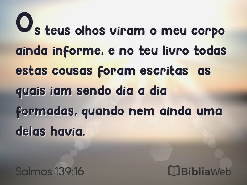 Salmos 139:16 em imagem para compartilhar