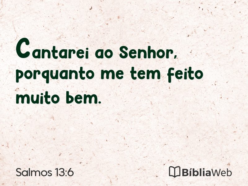 Salmos 13:6 em imagem para compartilhar