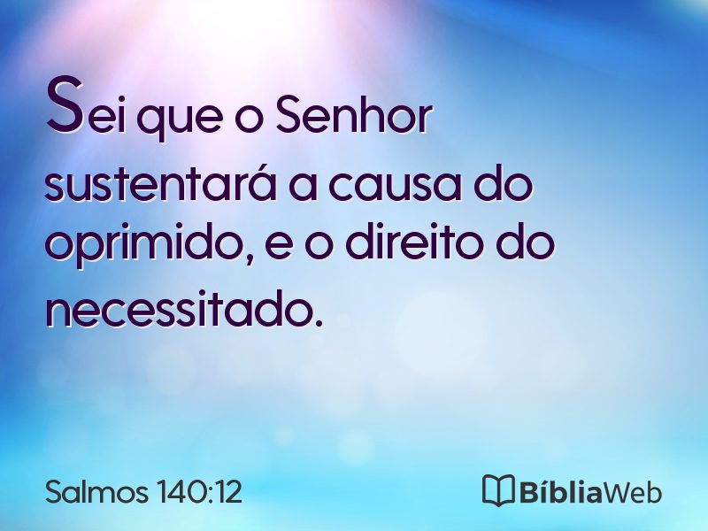 Salmos 140:12 em imagem para compartilhar