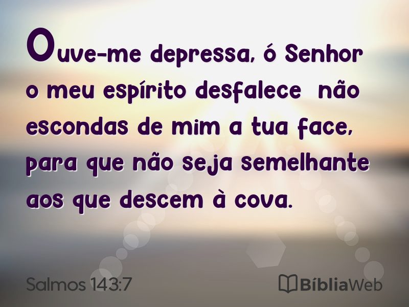 Salmos 143:7 em imagem para compartilhar