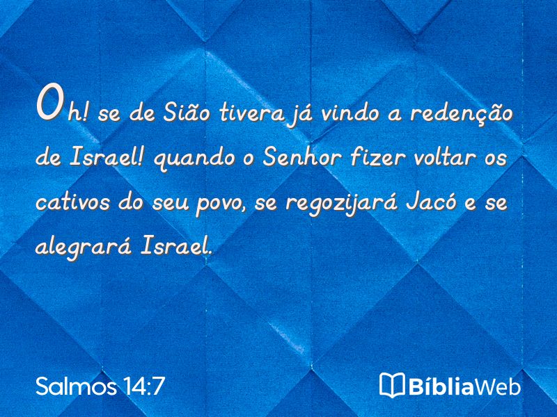 Salmos 14:7 em imagem para compartilhar