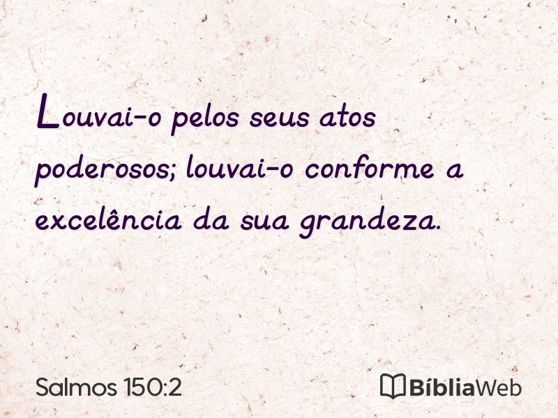 Salmos 150:2 em imagem para compartilhar
