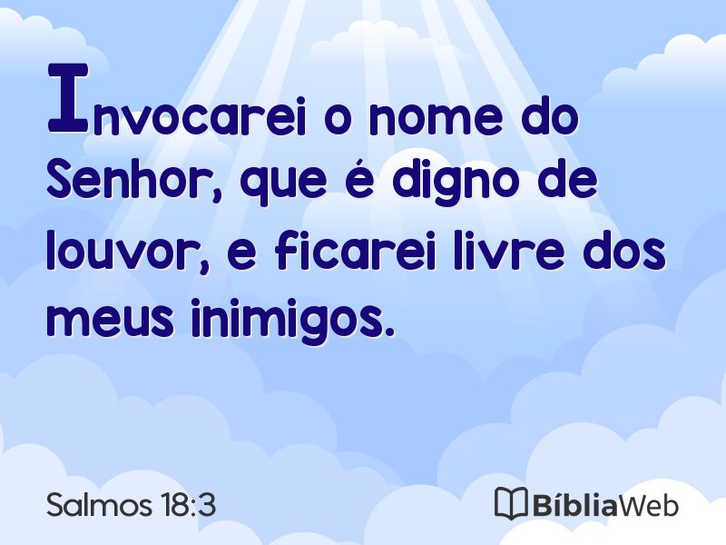 Salmos 18:3 em imagem para compartilhar