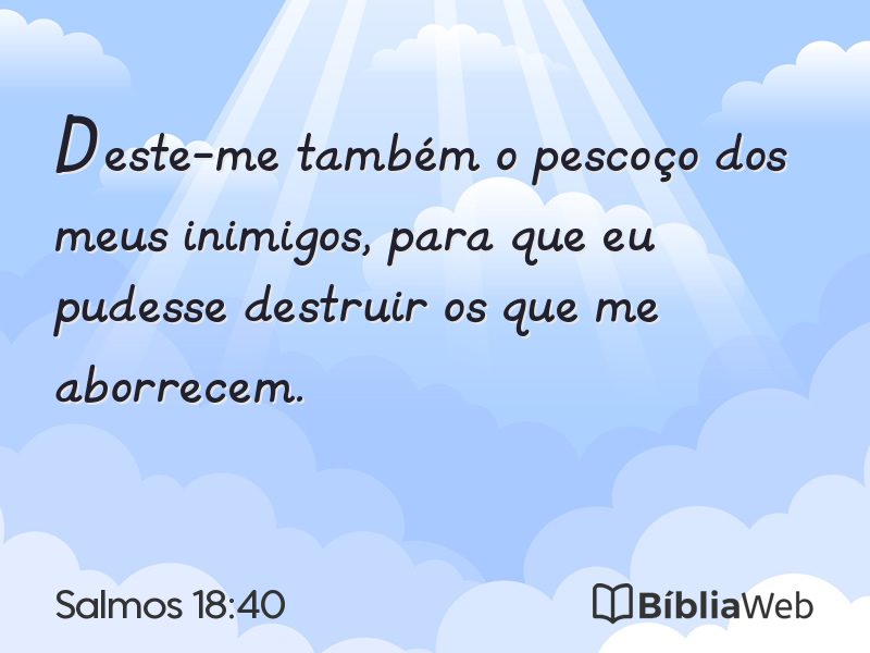 Salmos 18:40 em imagem para compartilhar