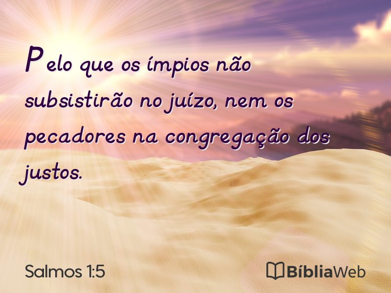 Salmos 1:5 em imagem para compartilhar
