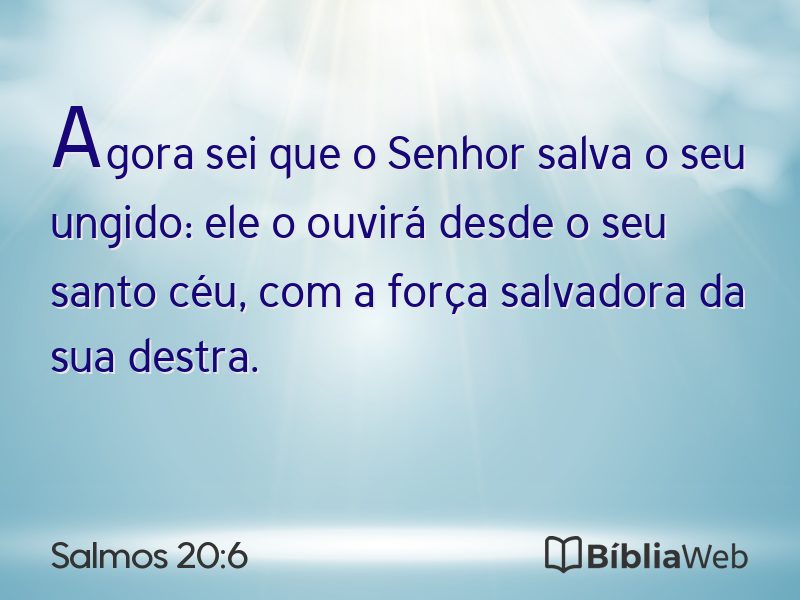 Salmos 20:6 em imagem para compartilhar