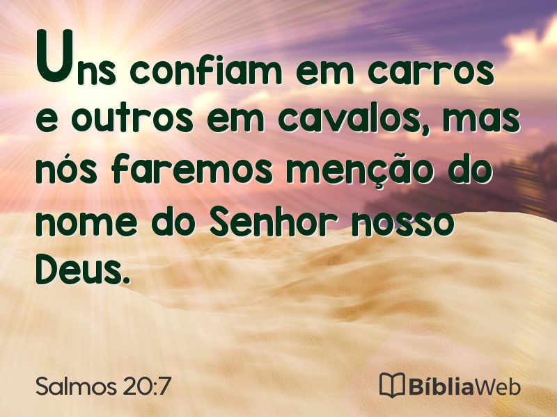Salmos 20:7 em imagem para compartilhar
