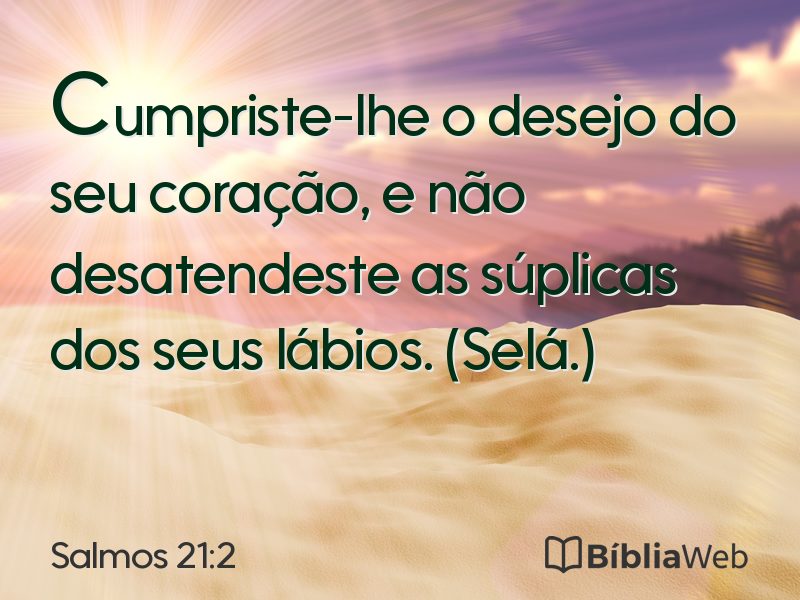 Salmos 21:2 em imagem para compartilhar