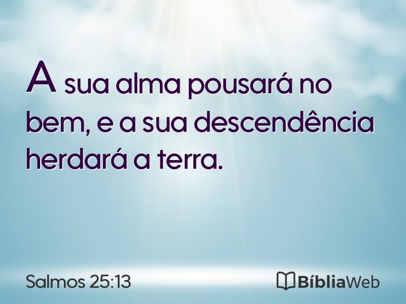 Salmos 25:13 em imagem para compartilhar