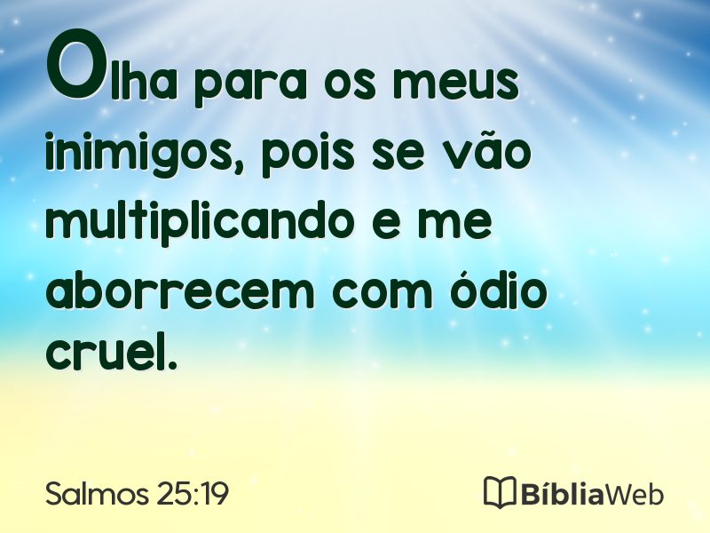 Salmos 25:19 em imagem para compartilhar