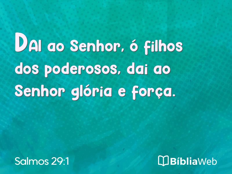 Salmos 29:1 em imagem para compartilhar