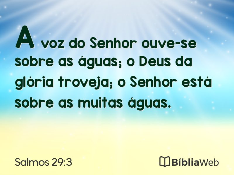 Salmos 29:3 em imagem para compartilhar