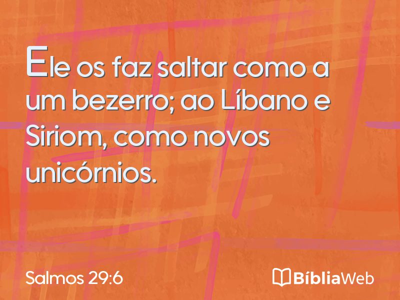 Salmos 29:6 em imagem para compartilhar