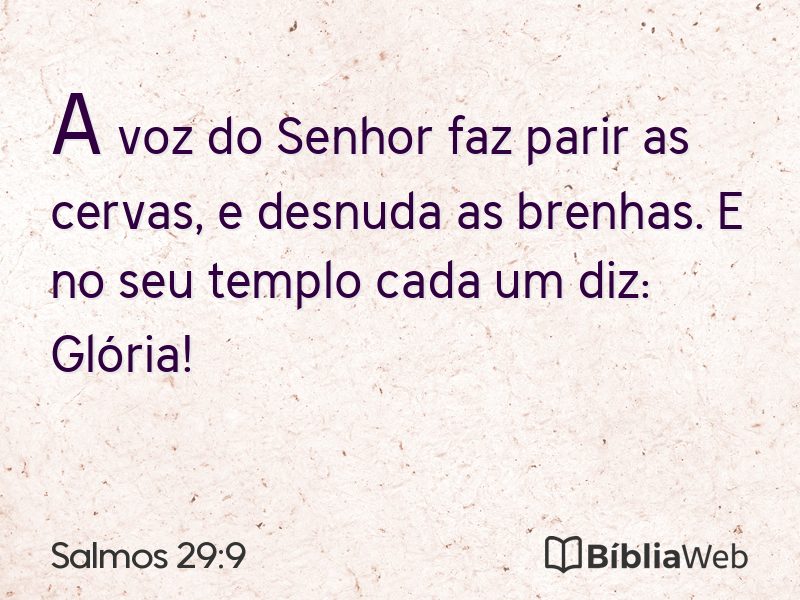 Salmos 29:9 em imagem para compartilhar