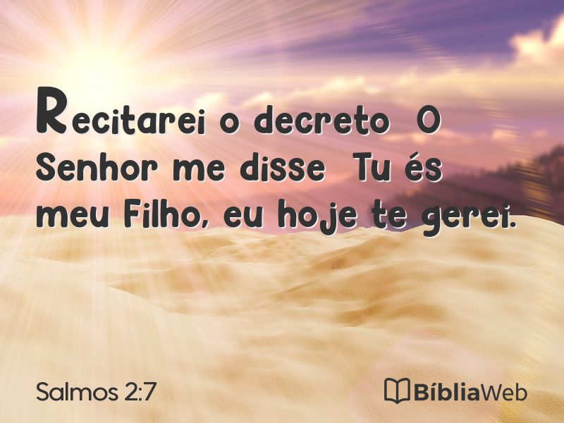 Salmos 2:7 em imagem para compartilhar