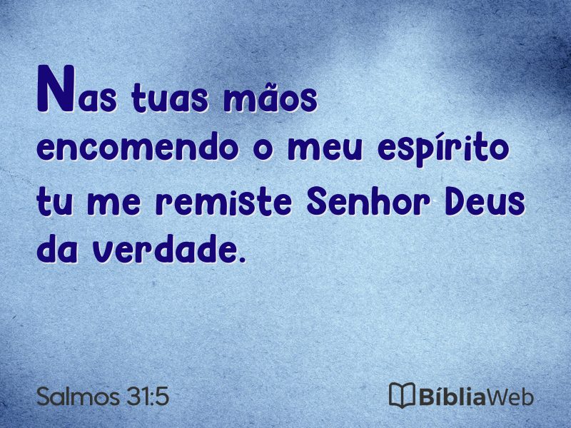 Salmos 31:5 em imagem para compartilhar
