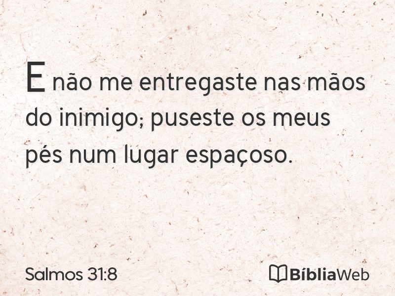 Salmos 31:8 em imagem para compartilhar