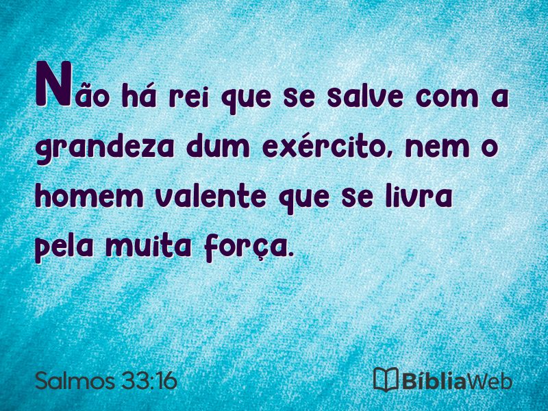 Salmos 33:16 em imagem para compartilhar