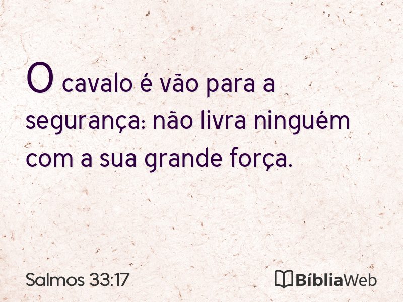 Salmos 33:17 em imagem para compartilhar