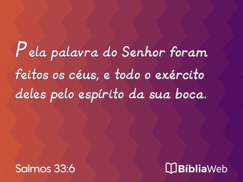 Salmos 33:6 em imagem para compartilhar