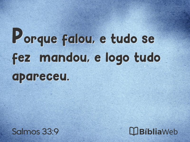 Salmos 33:9 em imagem para compartilhar