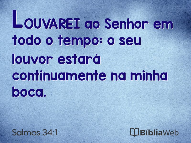 Salmos 34:1 em imagem para compartilhar