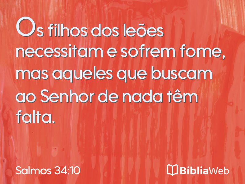 Salmos 34:10 em imagem para compartilhar