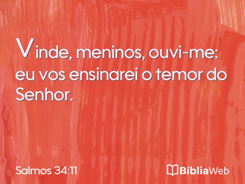 Salmos 34:11 em imagem para compartilhar