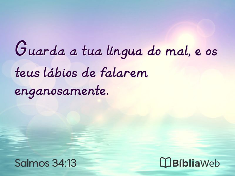 Salmos 34:13 em imagem para compartilhar
