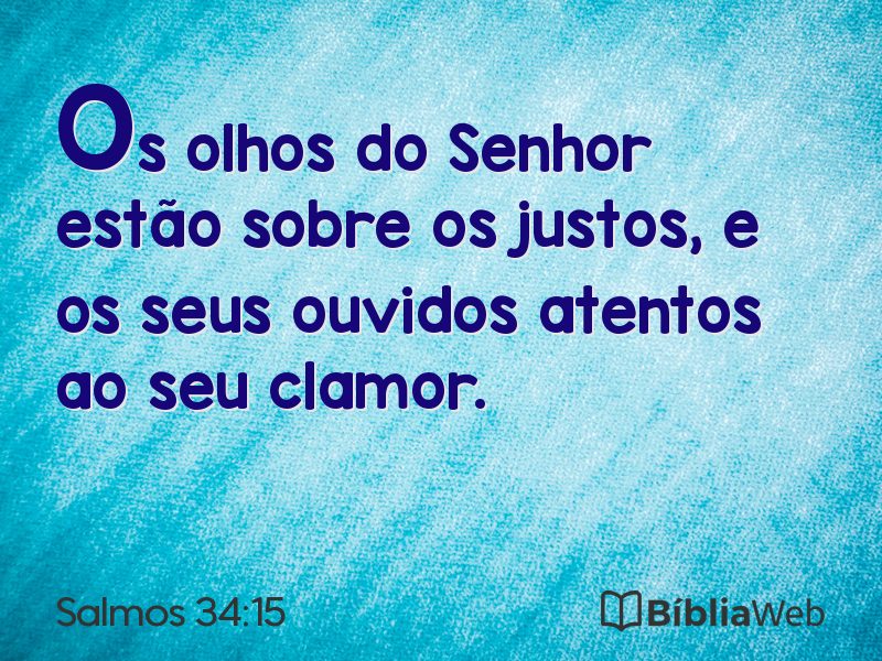 Salmos 34:15 em imagem para compartilhar