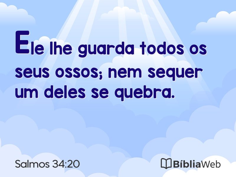 Salmos 34:20 em imagem para compartilhar
