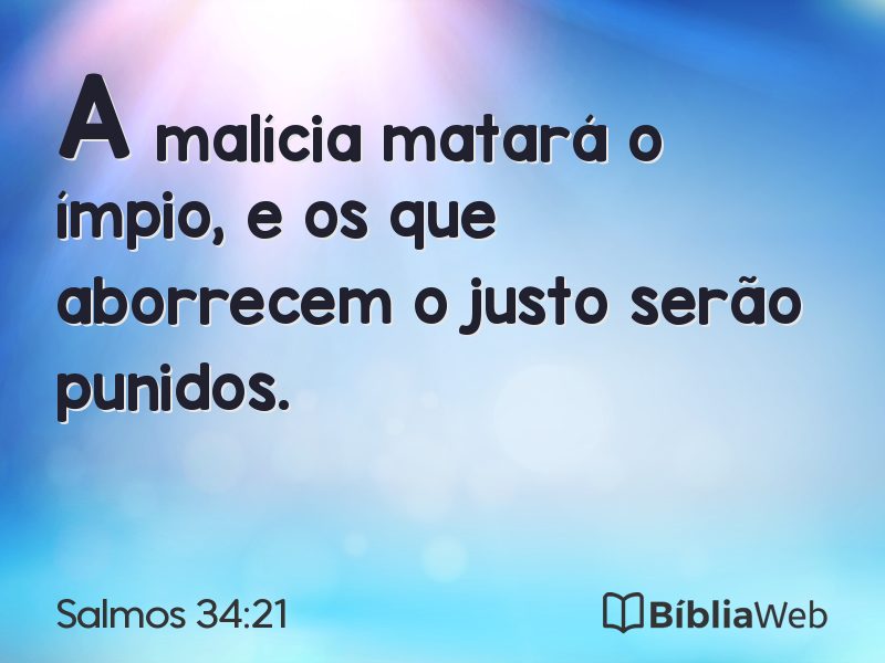 Salmos 34:21 em imagem para compartilhar