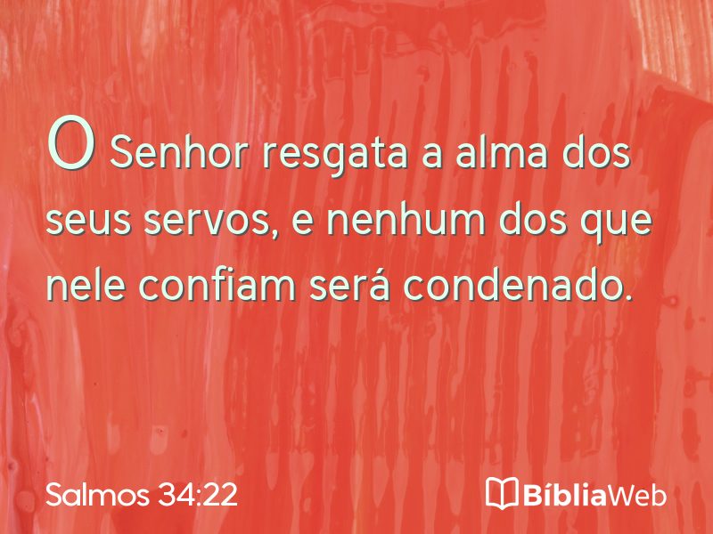 Salmos 34:22 em imagem para compartilhar