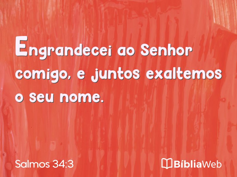 Salmos 34:3 em imagem para compartilhar
