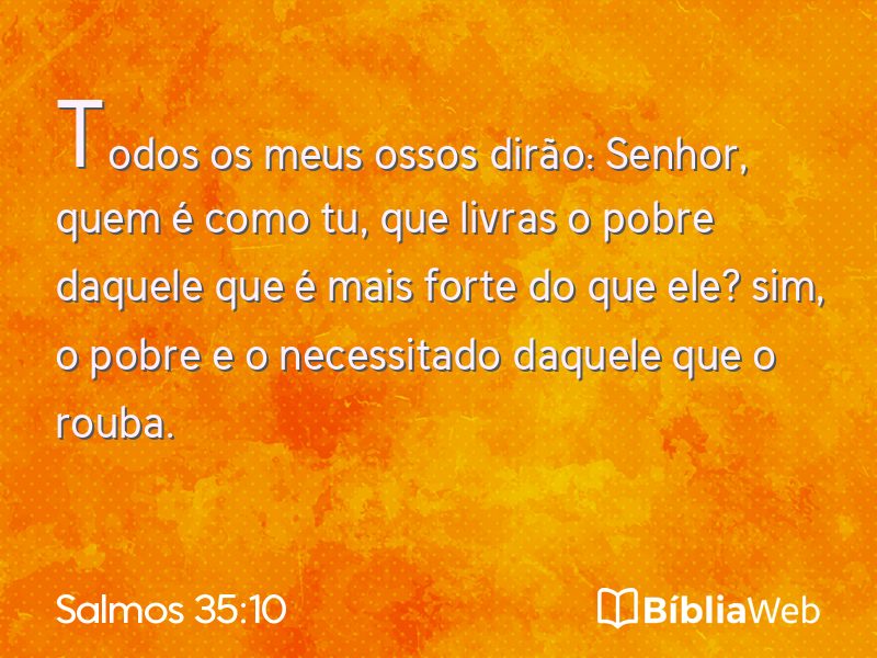 Salmos 35:10 em imagem para compartilhar